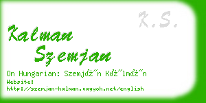 kalman szemjan business card